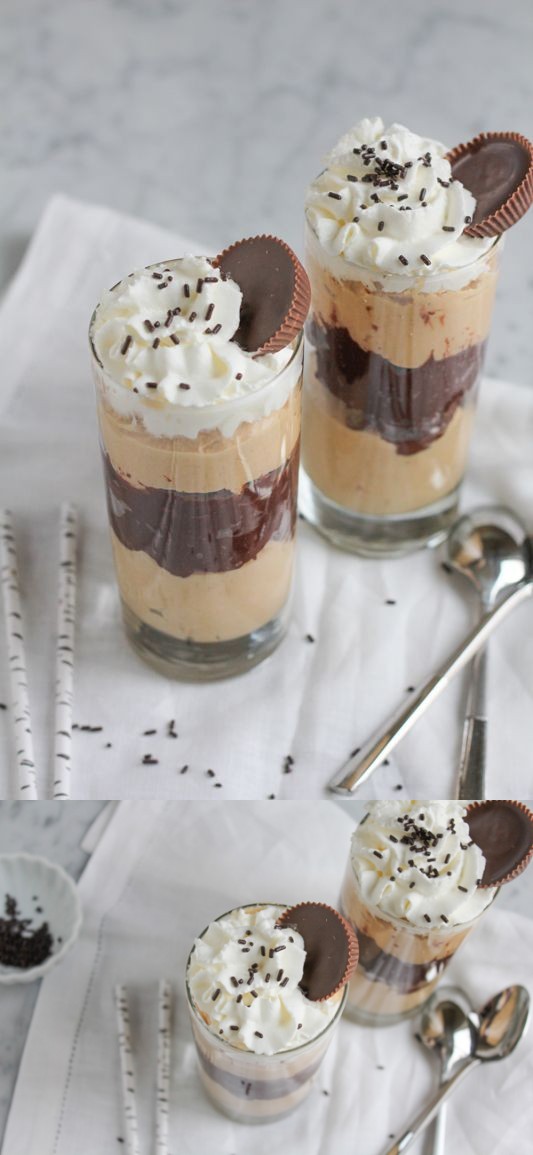 Peanut Butter Chocolate Mousse Parfait for #chocPBday