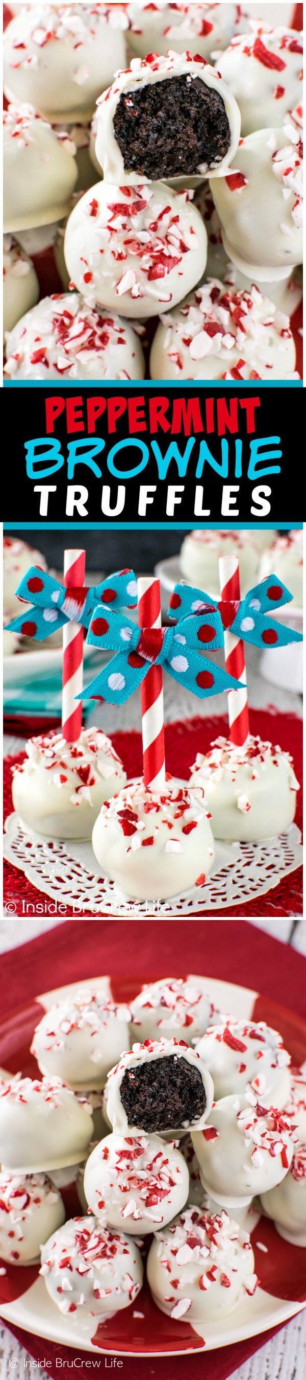 Peppermint Brownie Truffles