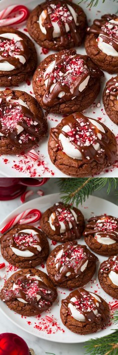 Peppermint Hot Chocolate Cookies