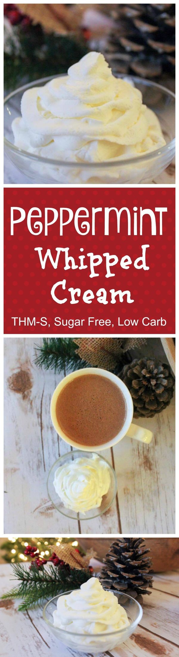 Peppermint Whipped Cream (THM-S, Sugar Free, Low Carb