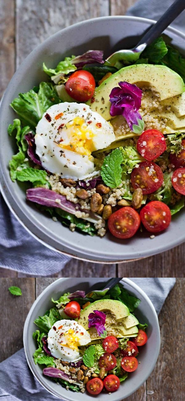 Poached Egg & Avocado Breakfast Salad