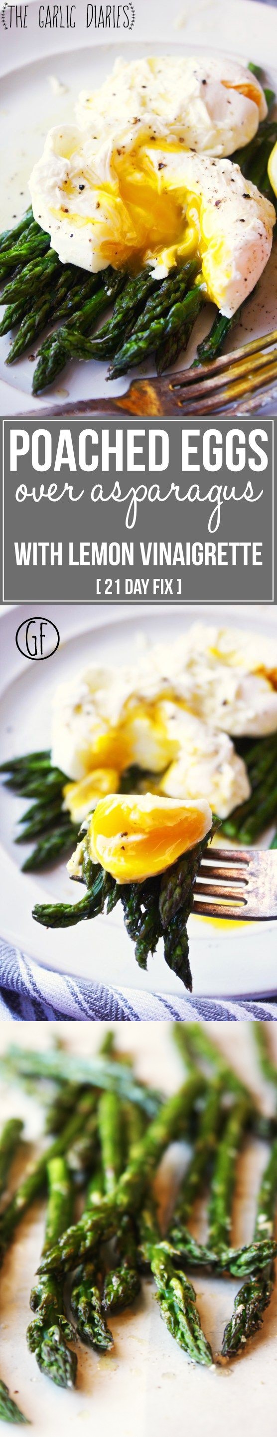 Poached Eggs over Roasted Asparagus with Lemon Vinaigrette [21 Day Fix]