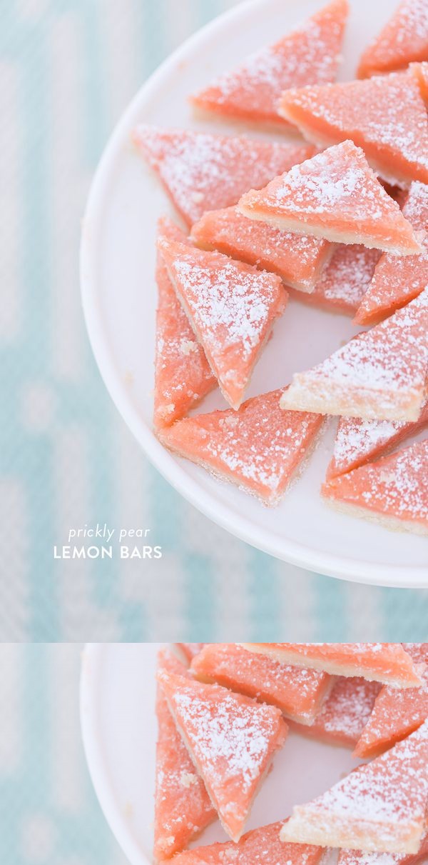 Prickly Pear Lemon Bars