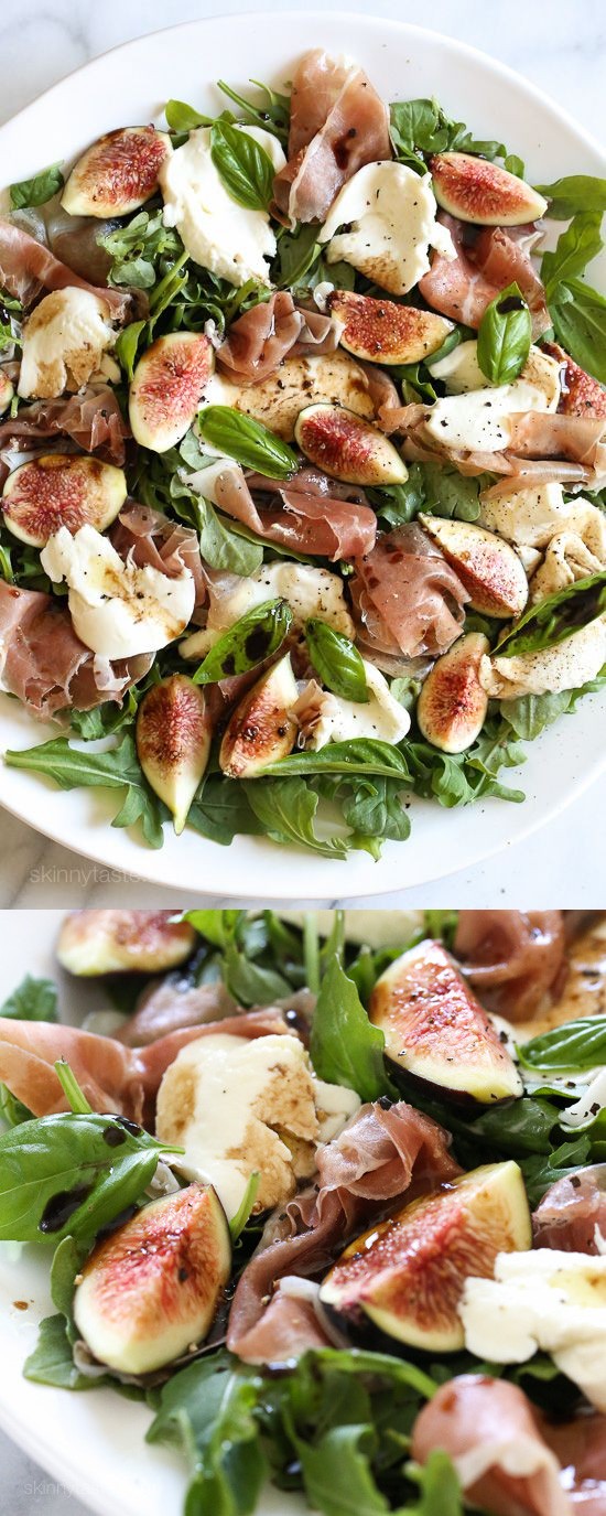 Prosciutto, Mozzarella and Fig Salad with Arugula