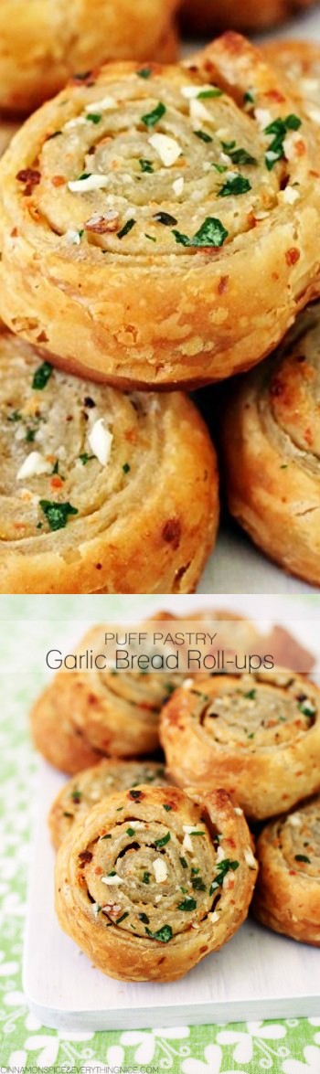 Puff Pastry Garlic Bread Roll-ups