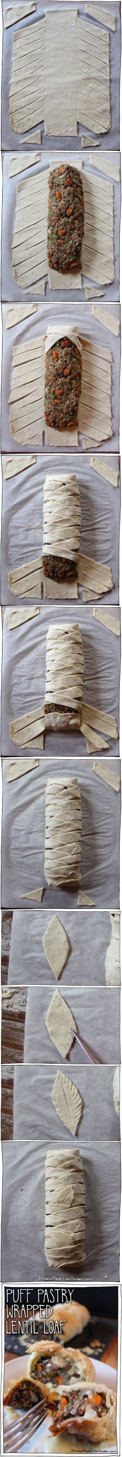 Puff Pastry Wrapped Lentil Loaf