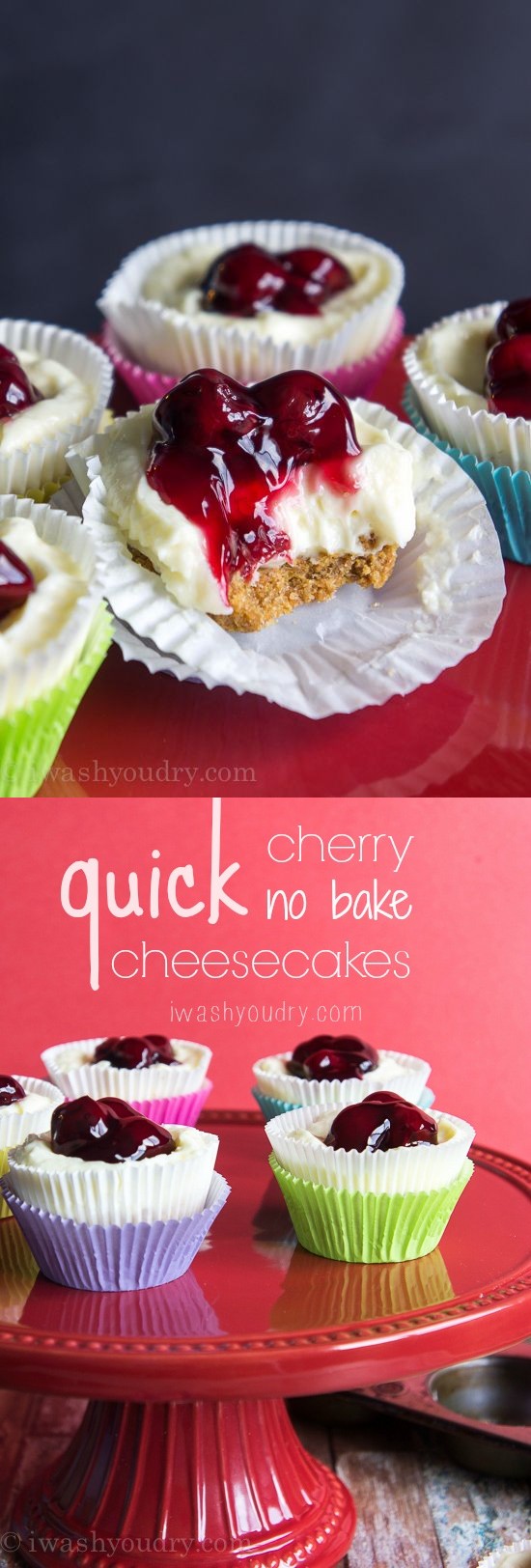 Quick Cherry No Bake Cheesecakes