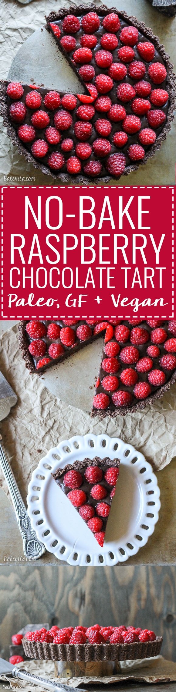 Raspberry Chocolate Truffle Tart (Paleo, GF, Vegan