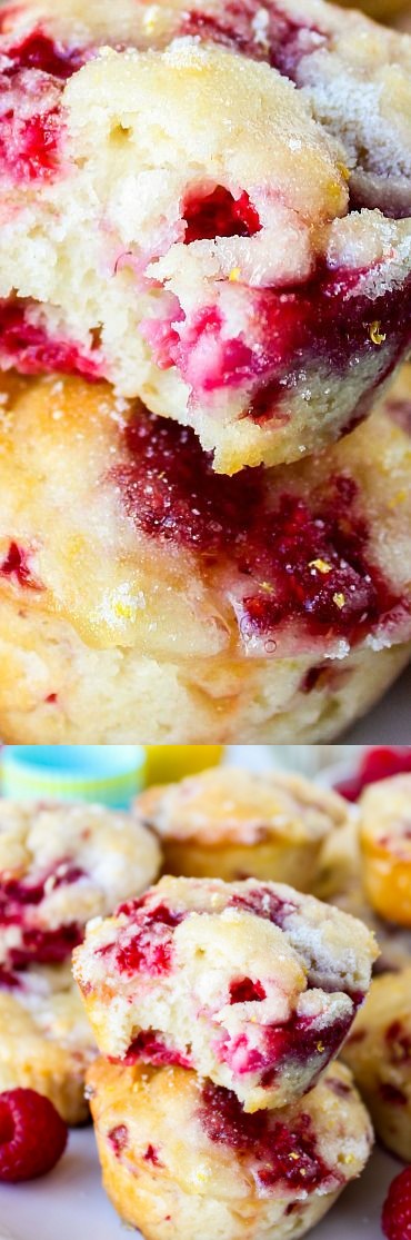 Raspberry Lemon-Glazed Muffins