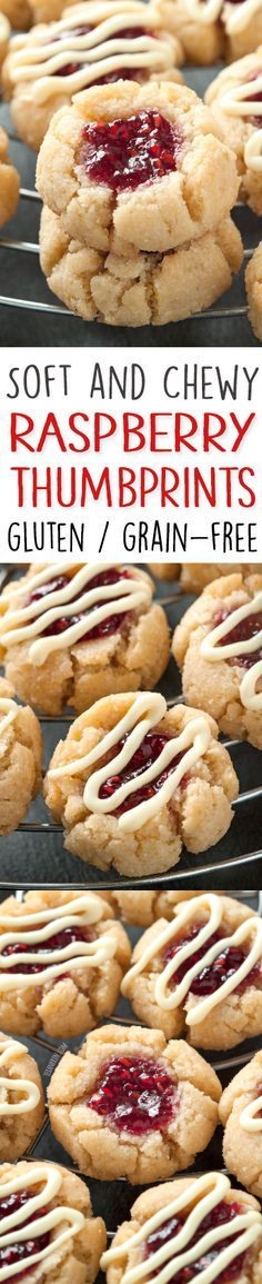 Raspberry Thumbprint Cookies (grain-free, gluten-free, dairy-free