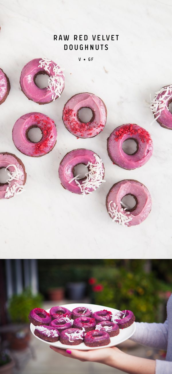 Raw Red Velvet Doughnuts (Vegan, Gluten Free