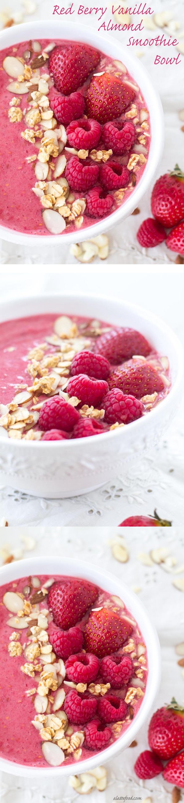 Red Berry Vanilla Almond Smoothie Bowl