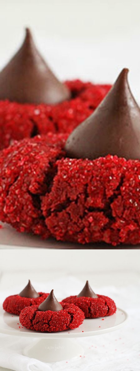 Red Velvet Peanut Butter Blossoms