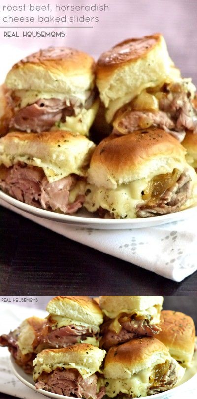 Roast Beef Horseradish Cheese Baked Sliders