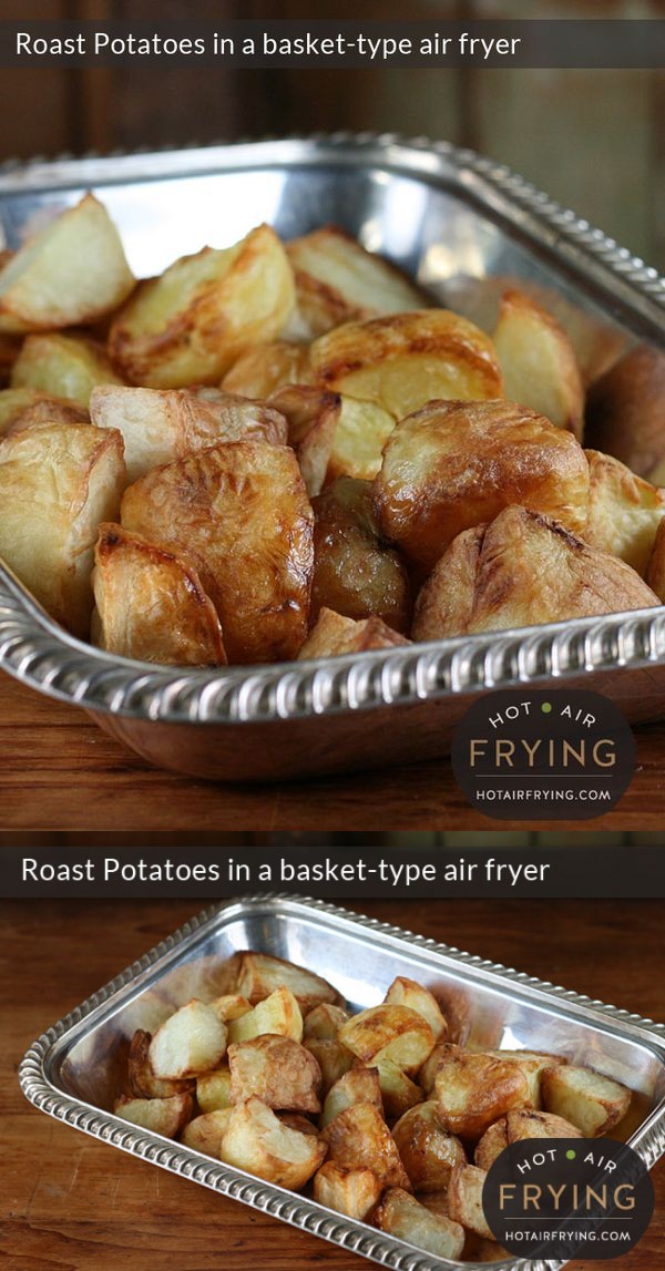 Roast potatoes in a basket air fryer