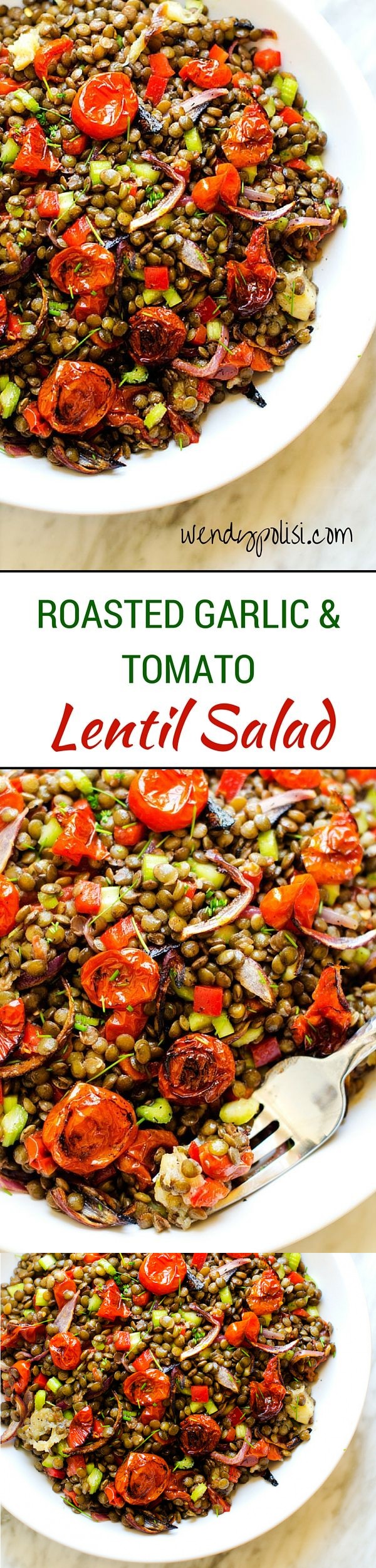 Roasted Garlic & Tomato Lentil Salad