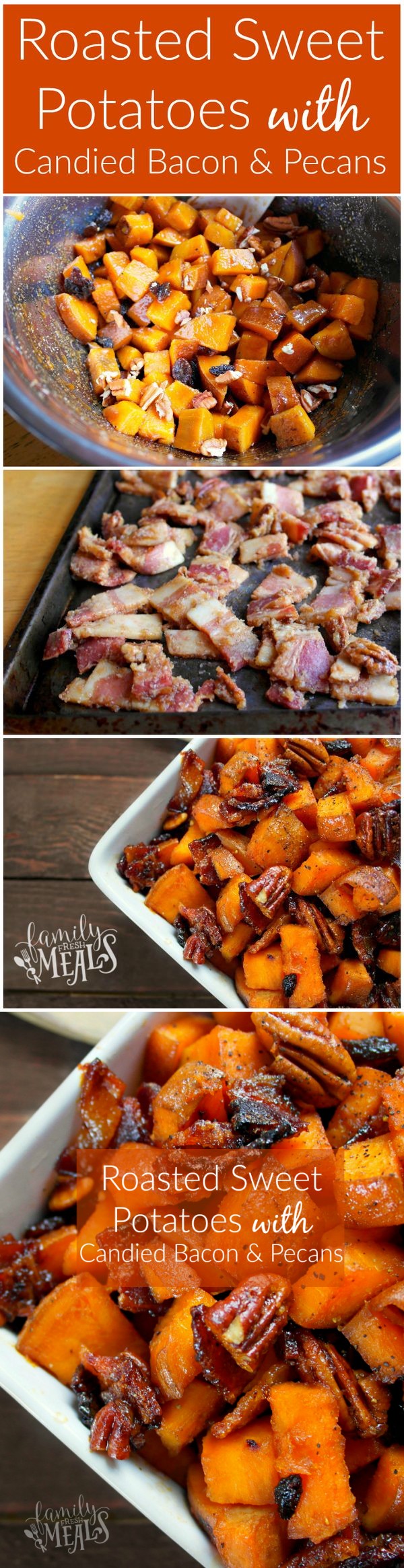 Roasted Sweet Potatoes with Candied Bacon