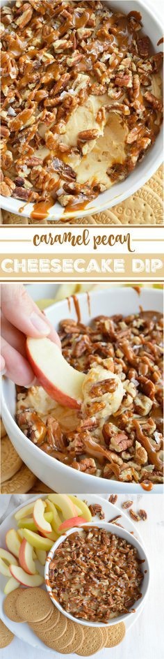 Salted Caramel Pecan Cheesecake Dip