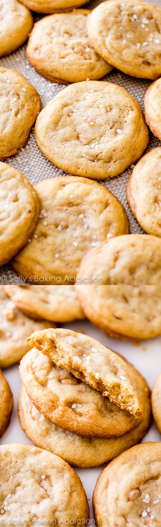 Salted Vanilla Toffee Cookies