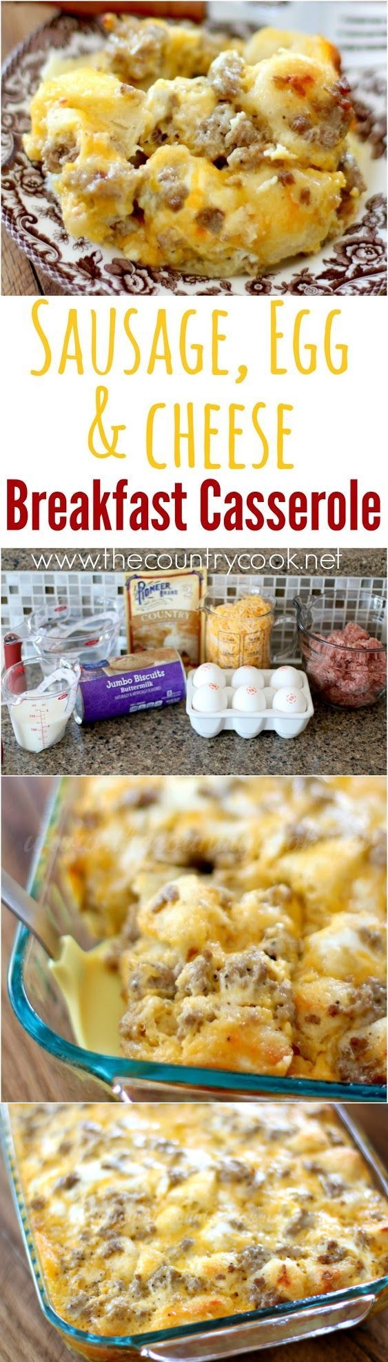 Sausage, Egg & Cheese Biscuit Casserole