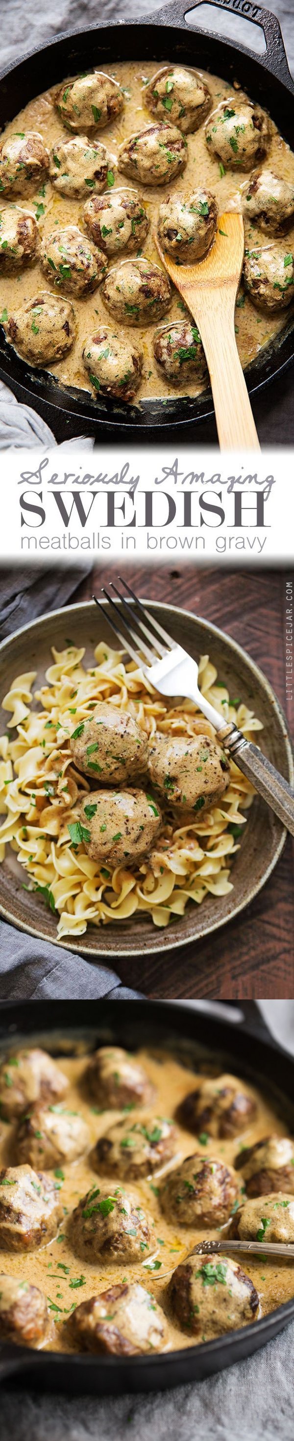 Seriously Amazing Swedish Meatballs in Brown Gravy