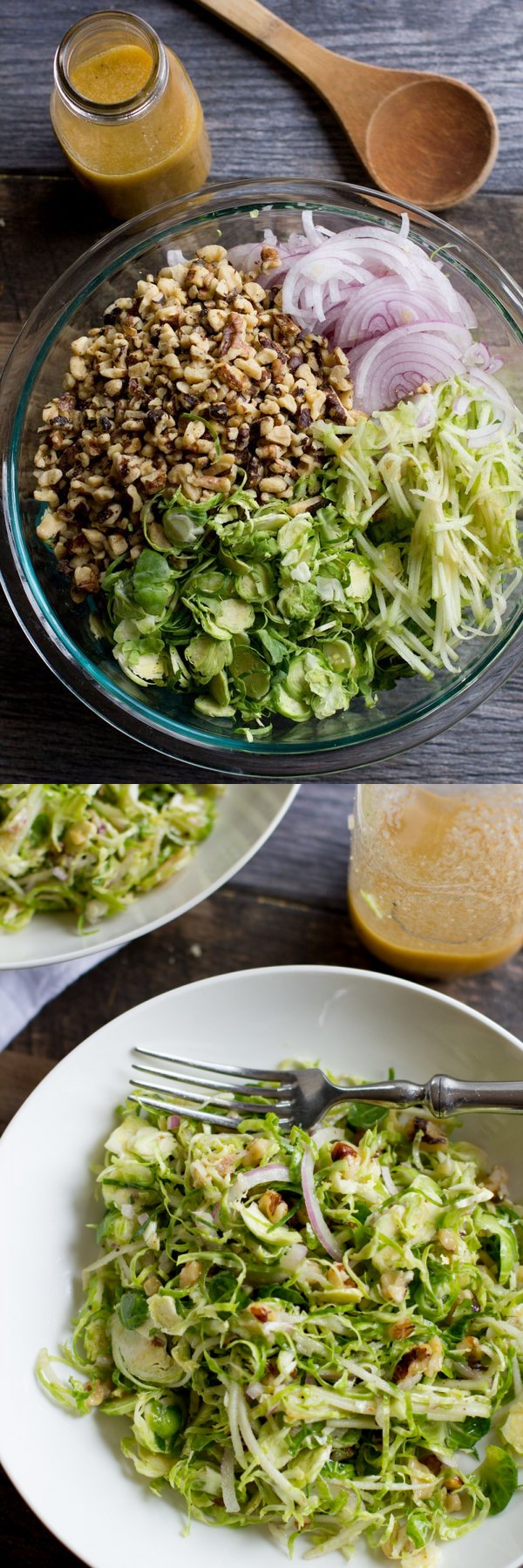 Shaved Brussels Sprout Salad with Apples and Walnuts