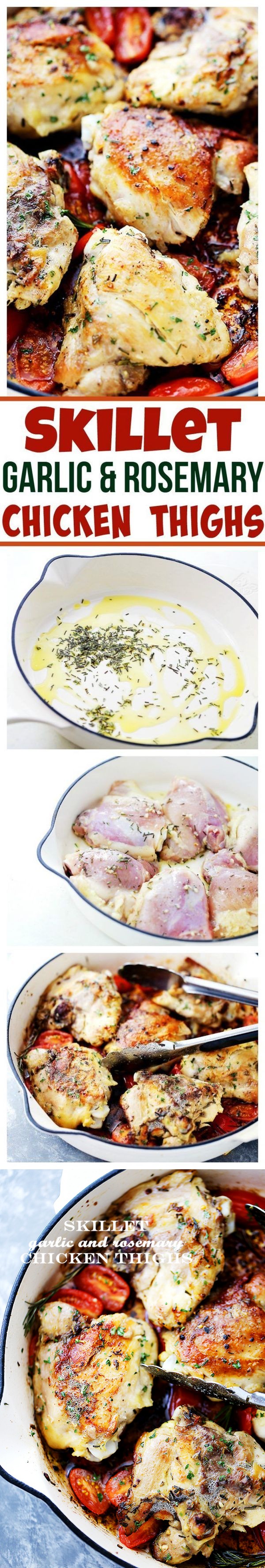 Skillet Garlic and Rosemary Chicken Thighs