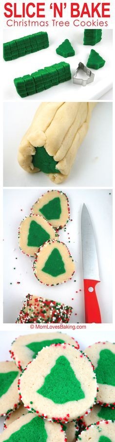 Slice ‘n’ Bake Christmas Tree Cookies