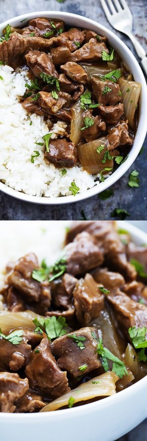 Slow Cooker Beef on Rice