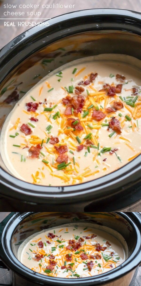 Slow Cooker Cauliflower Cheese Soup