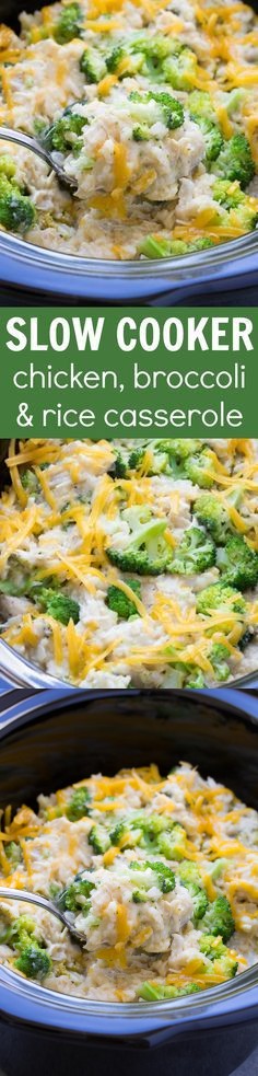 Slow Cooker Chicken, Broccoli and Rice Casserole
