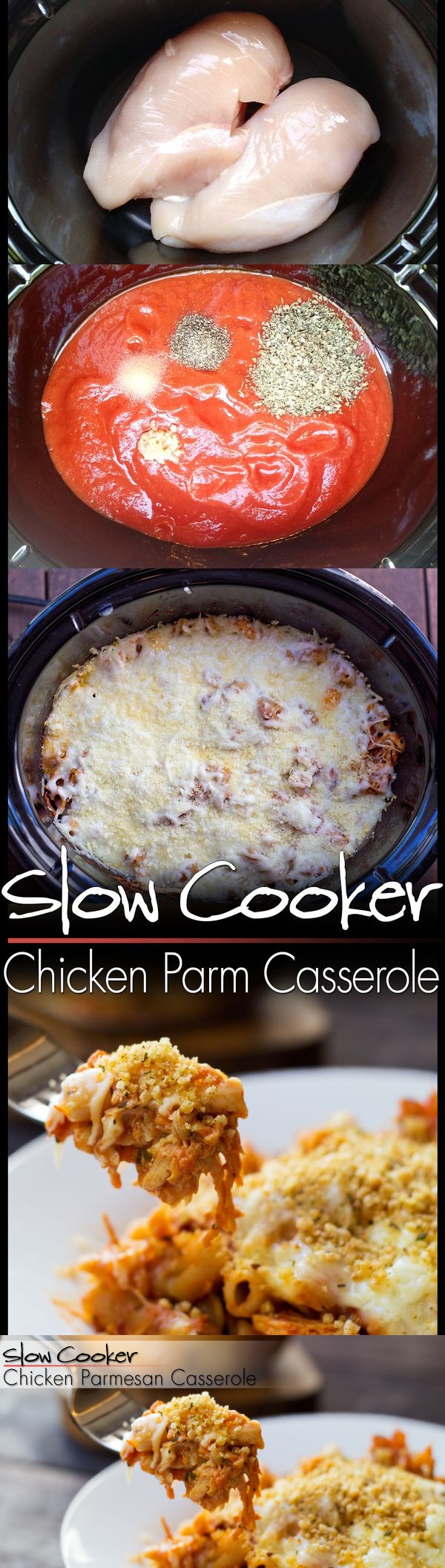 Slow Cooker Chicken Parmesan Casserole