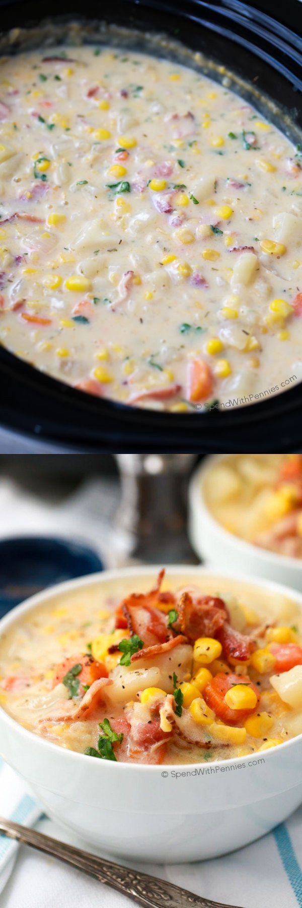 Slow Cooker: Creamy Bacon Corn Chowder