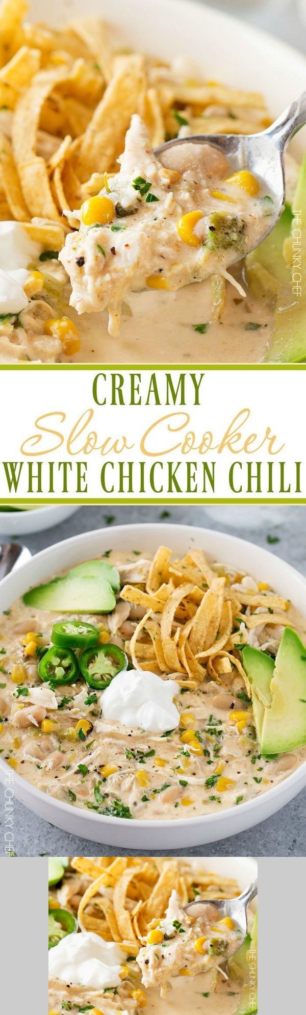 Slow Cooker Creamy White Chicken Chili