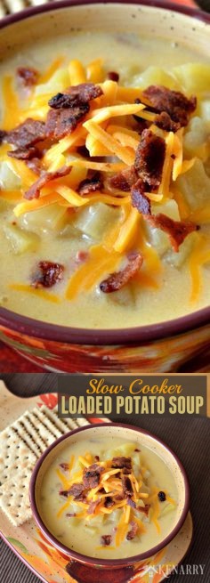 Slow Cooker Loaded Potato Soup