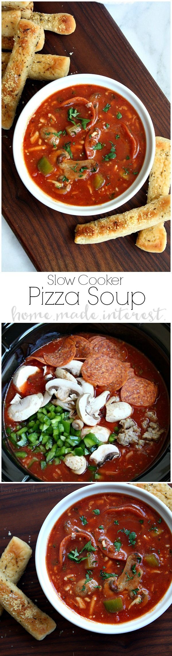 Slow Cooker Pizza Soup