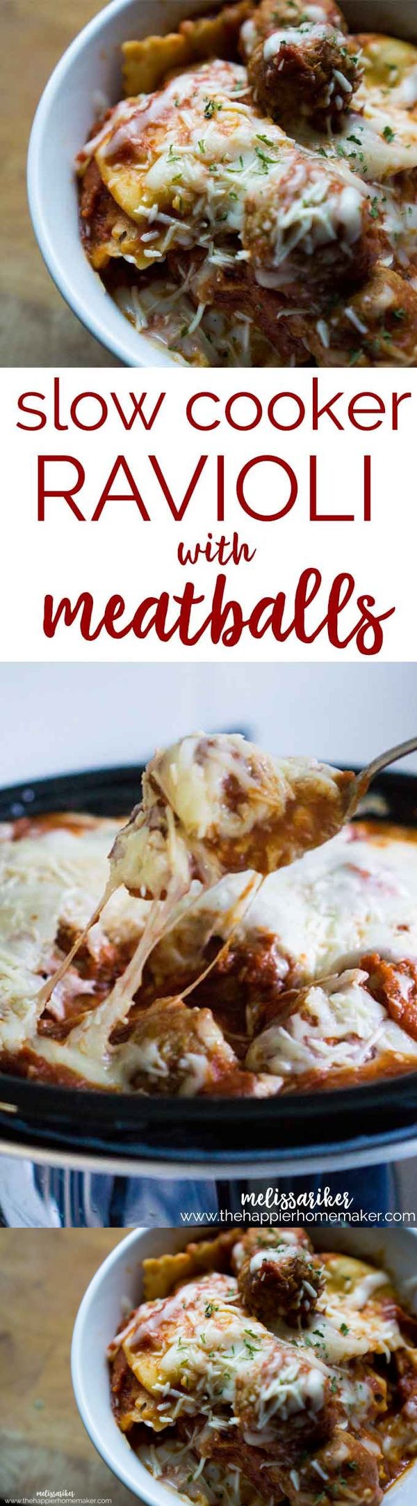 Slow Cooker Ravioli & Meatballs