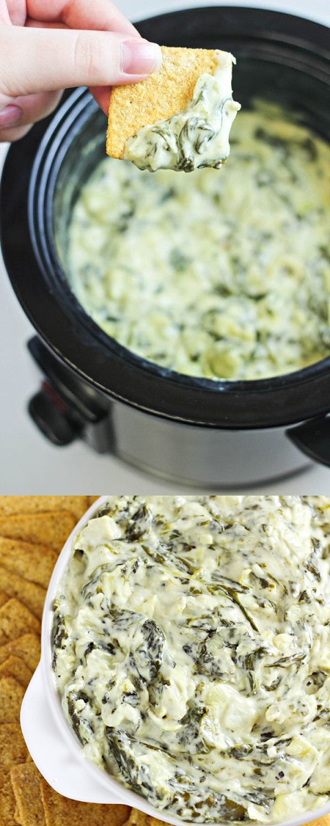 Slow Cooker Spinach and Artichoke Dip