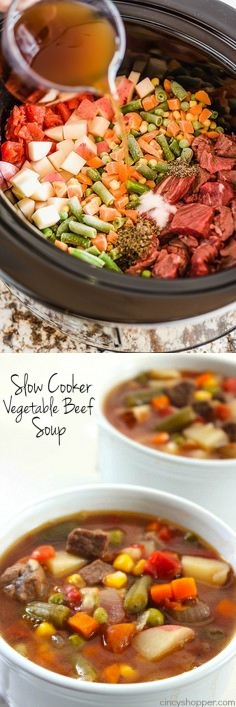 Slow Cooker Vegetable Beef Soup