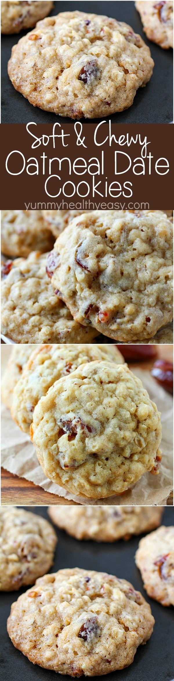 Soft & Chewy Oatmeal Date Cookies