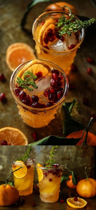 Sparkling Clementine Thyme Cocktail