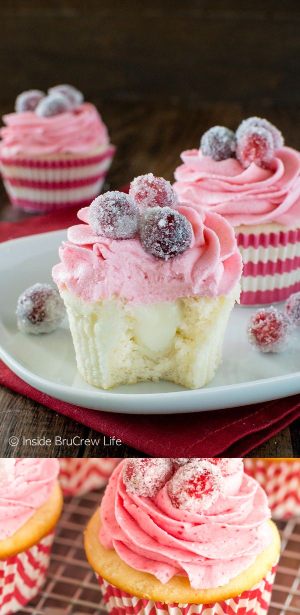 Sparkling Cranberry White Chocolate Cupcakes