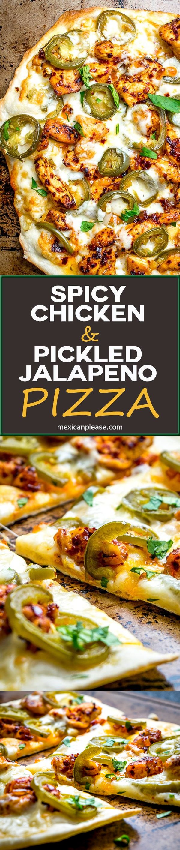 Spicy Chicken and Pickled Jalapeno Pizza