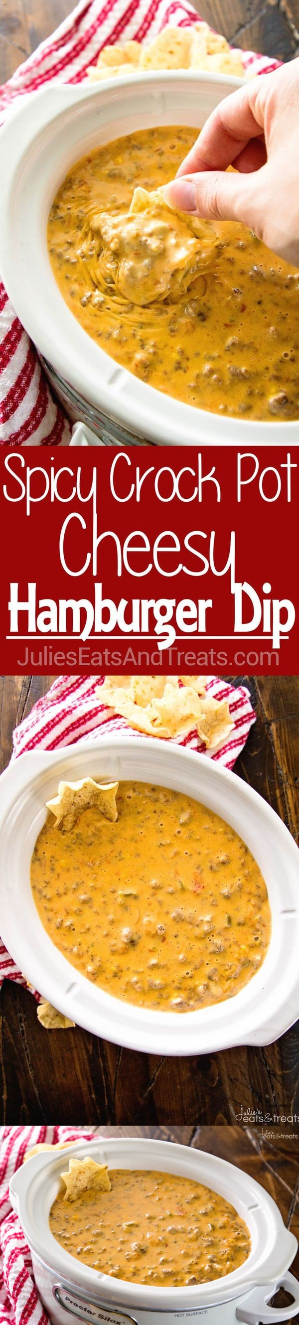 Spicy Crock Pot Cheesy Hamburger Dip + VIDEO