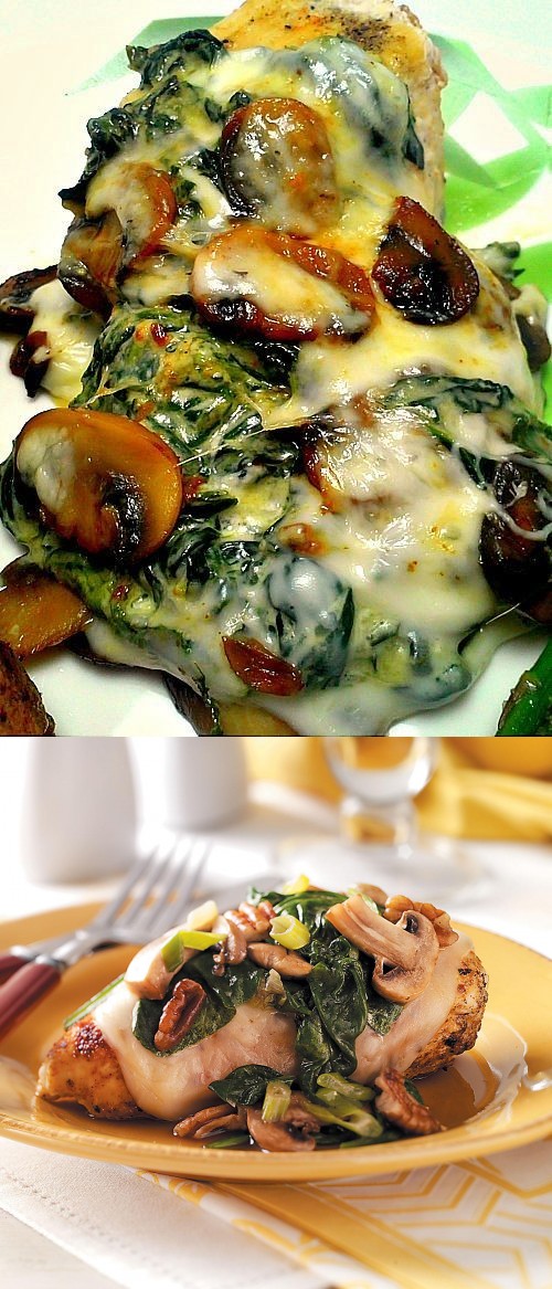 Spinach and Mushroom Smothered Chicken