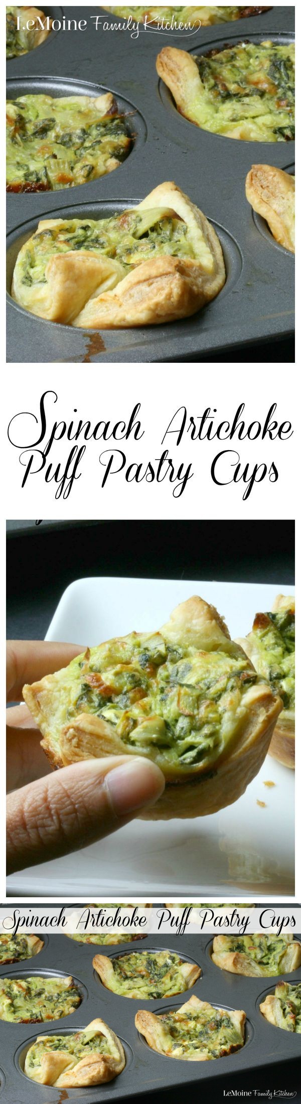 Spinach Artichoke Puff Pastry Cups