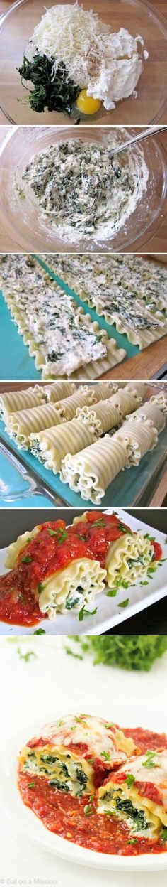 Spinach Lasagna Roll-Ups