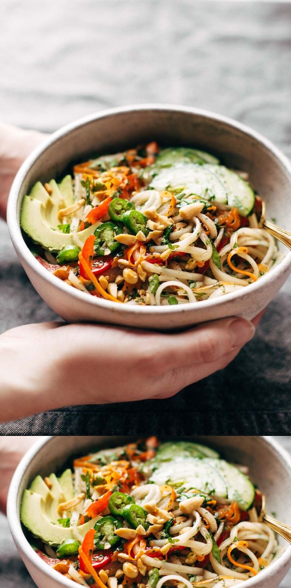 Spring Roll Bowls with Sweet Garlic Lime Sauce