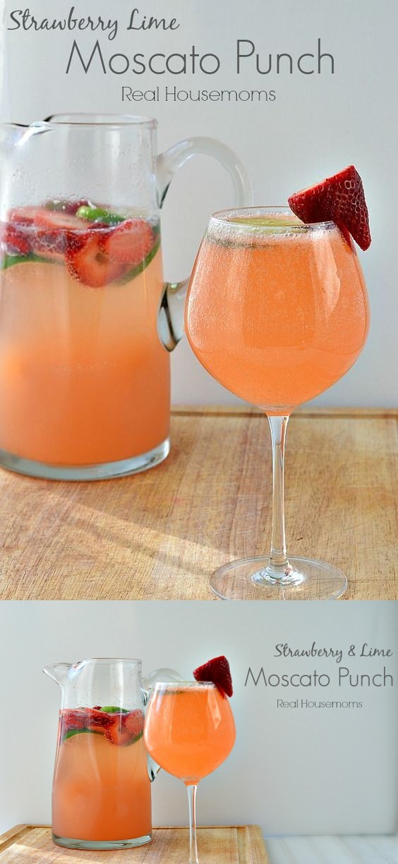 Strawberry & Lime Moscato Punch