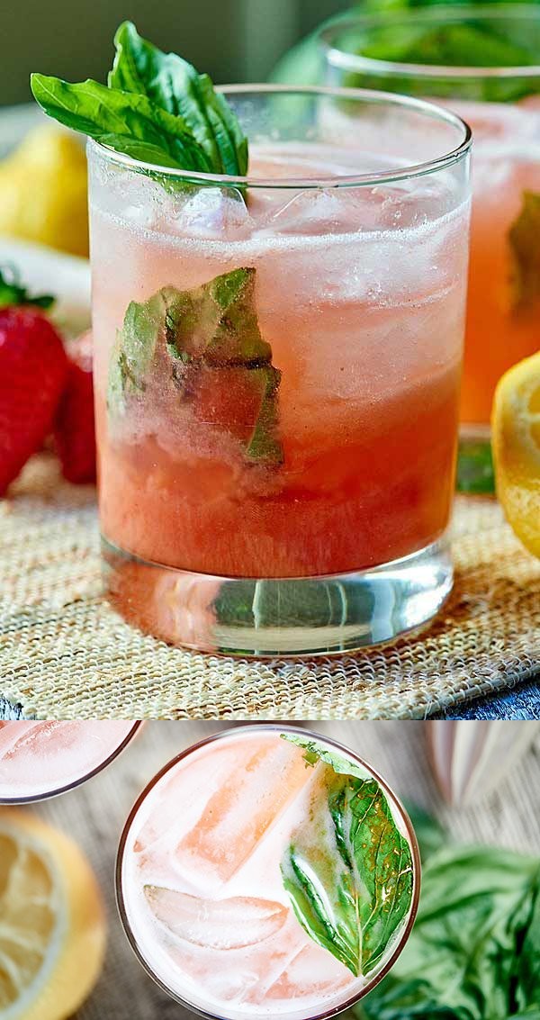 Strawberry Basil Gin Cocktail